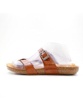 Yokono Ibiza Brown Leather Flat Toe-Loop Footbed Sandals - 9. Made in Spain